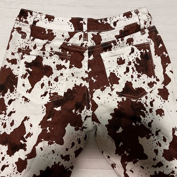 Saints and Hearts Cowprint Bell Bottom Jeans! - Picture 4 of 13